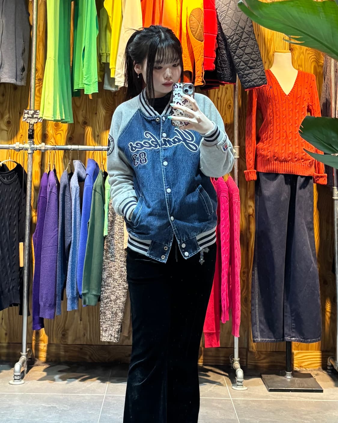 M 러셀 에슬레틱 뉴욕양키스 데님 코튼 바시티  상품이미지1