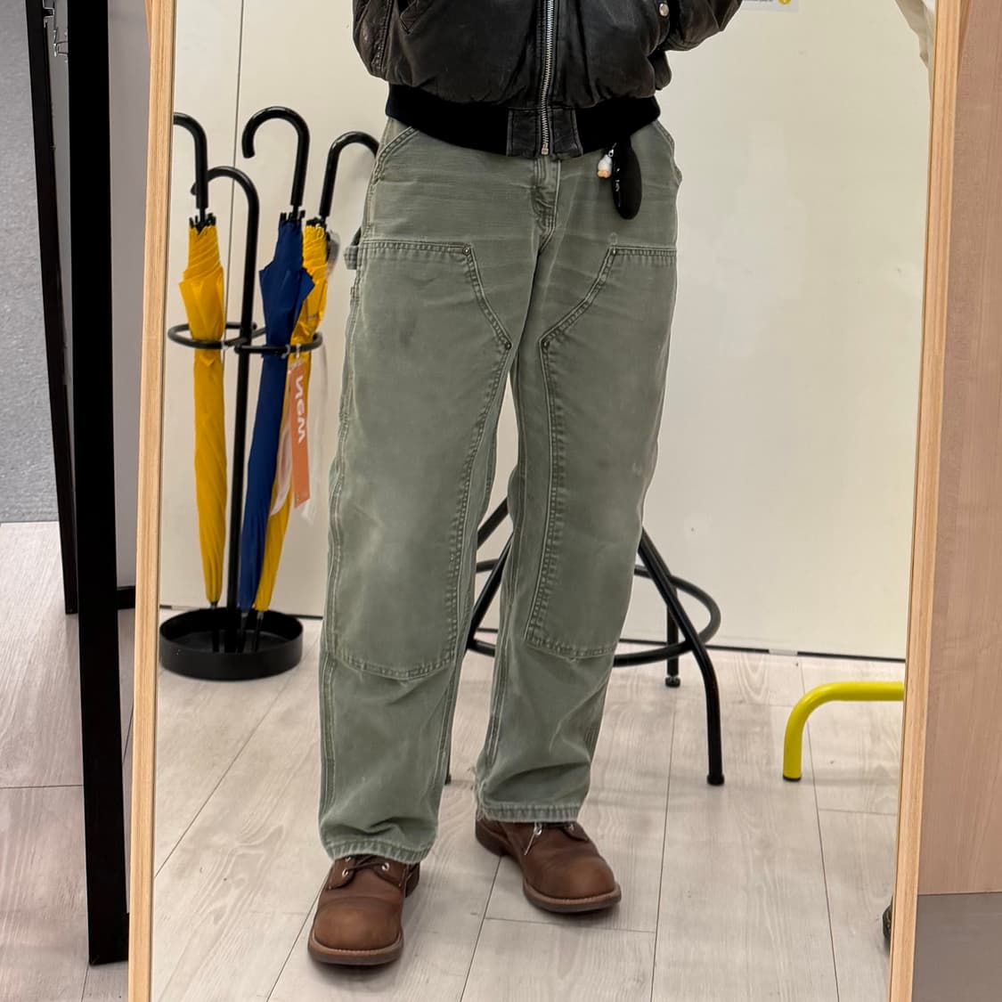 칼하트 B136 MOS 더블니 카펜터 팬츠 모스그린 상품이미지1