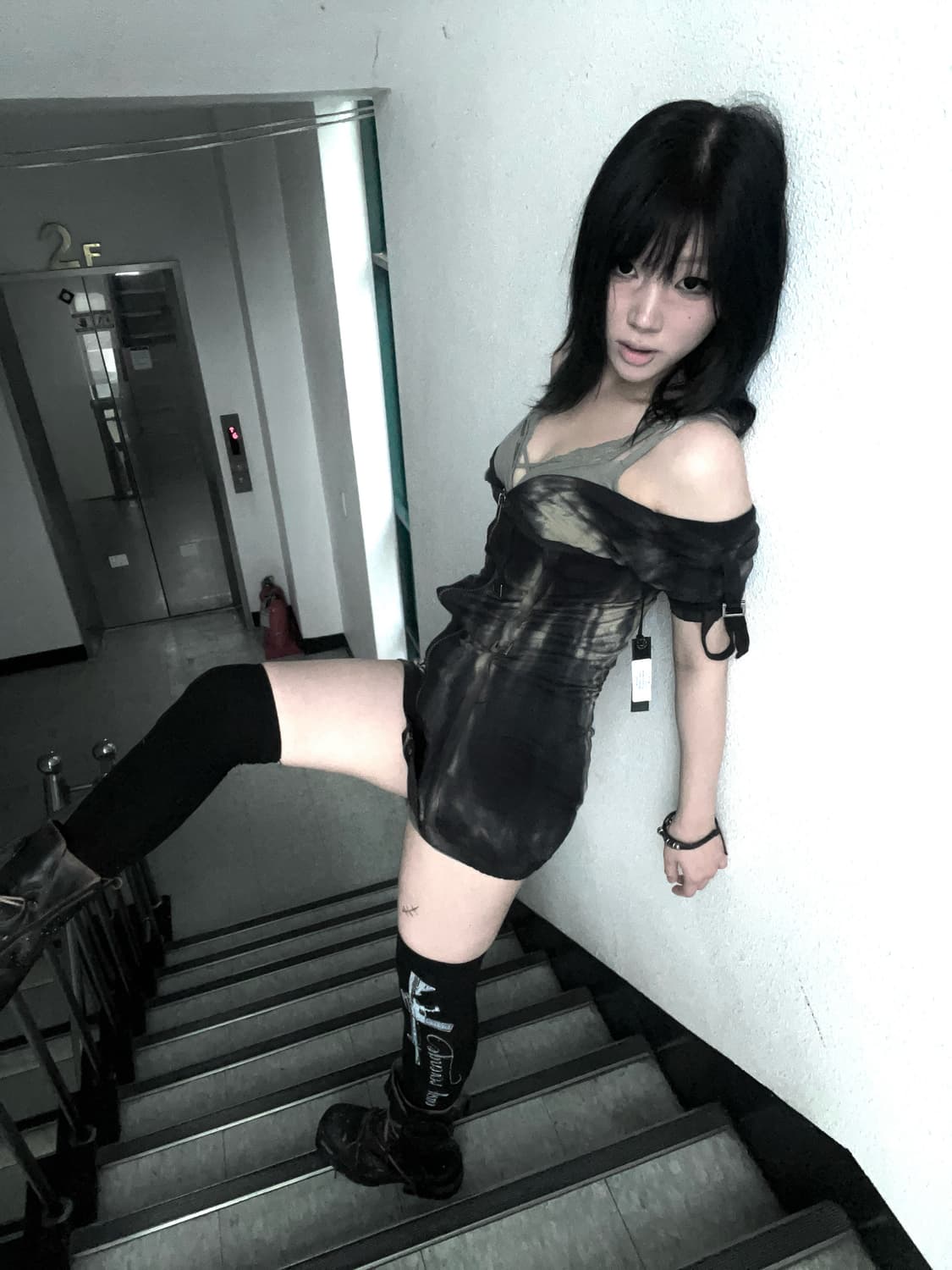 ‘SALVAGE' tie-dyed strap one-piece 상품이미지1