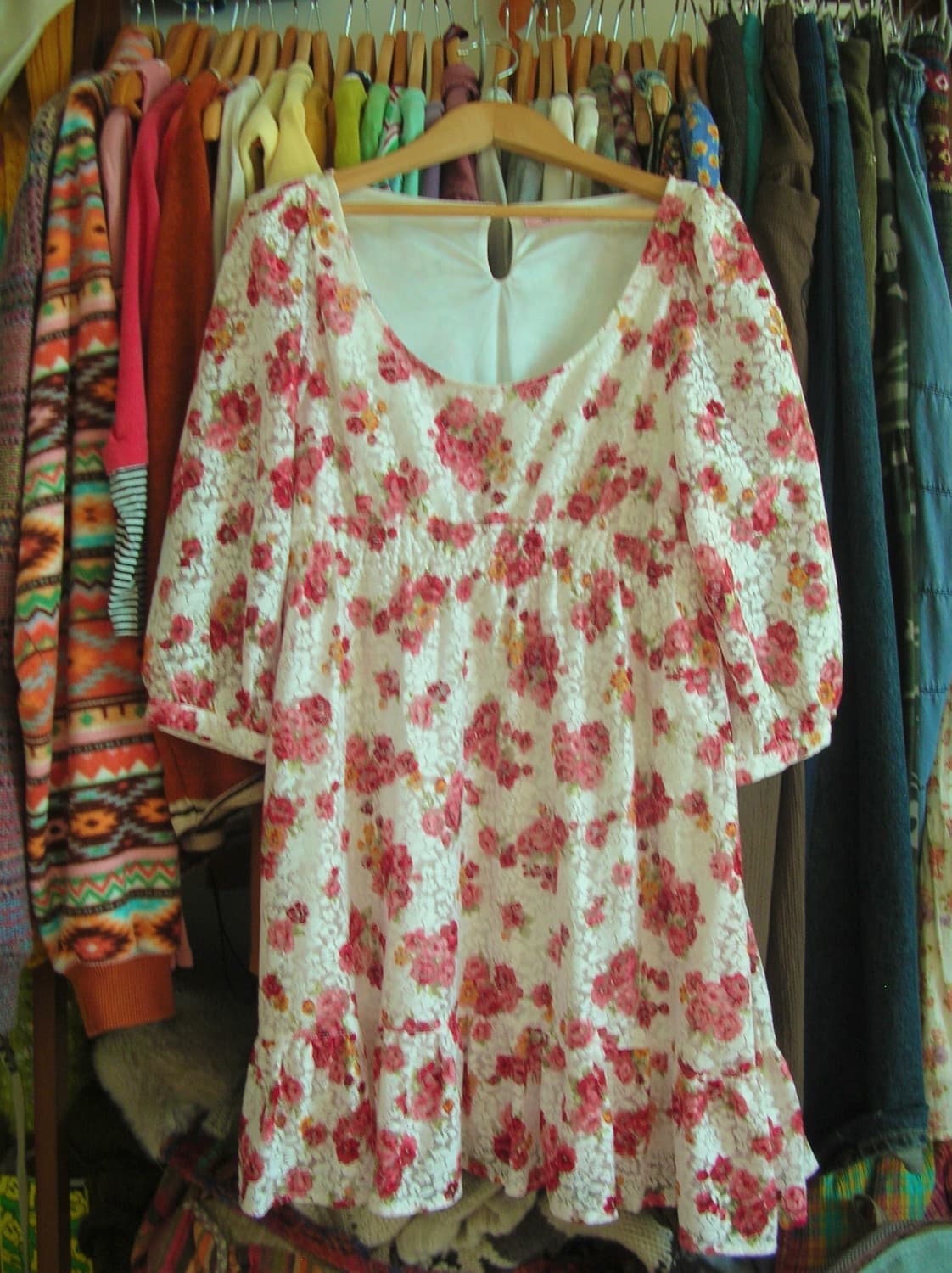 빈티지 플라워 패턴 원피스 상품이미지1