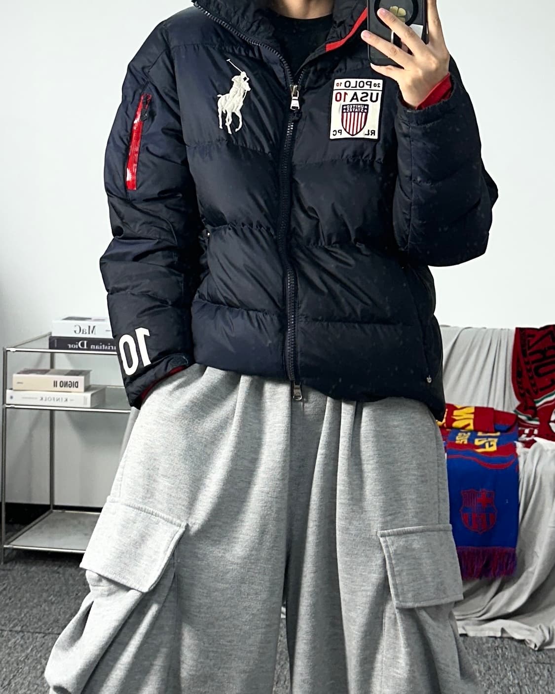 폴로 랄프로렌 USA 성조기 빅포니 패딩 L 상품이미지3