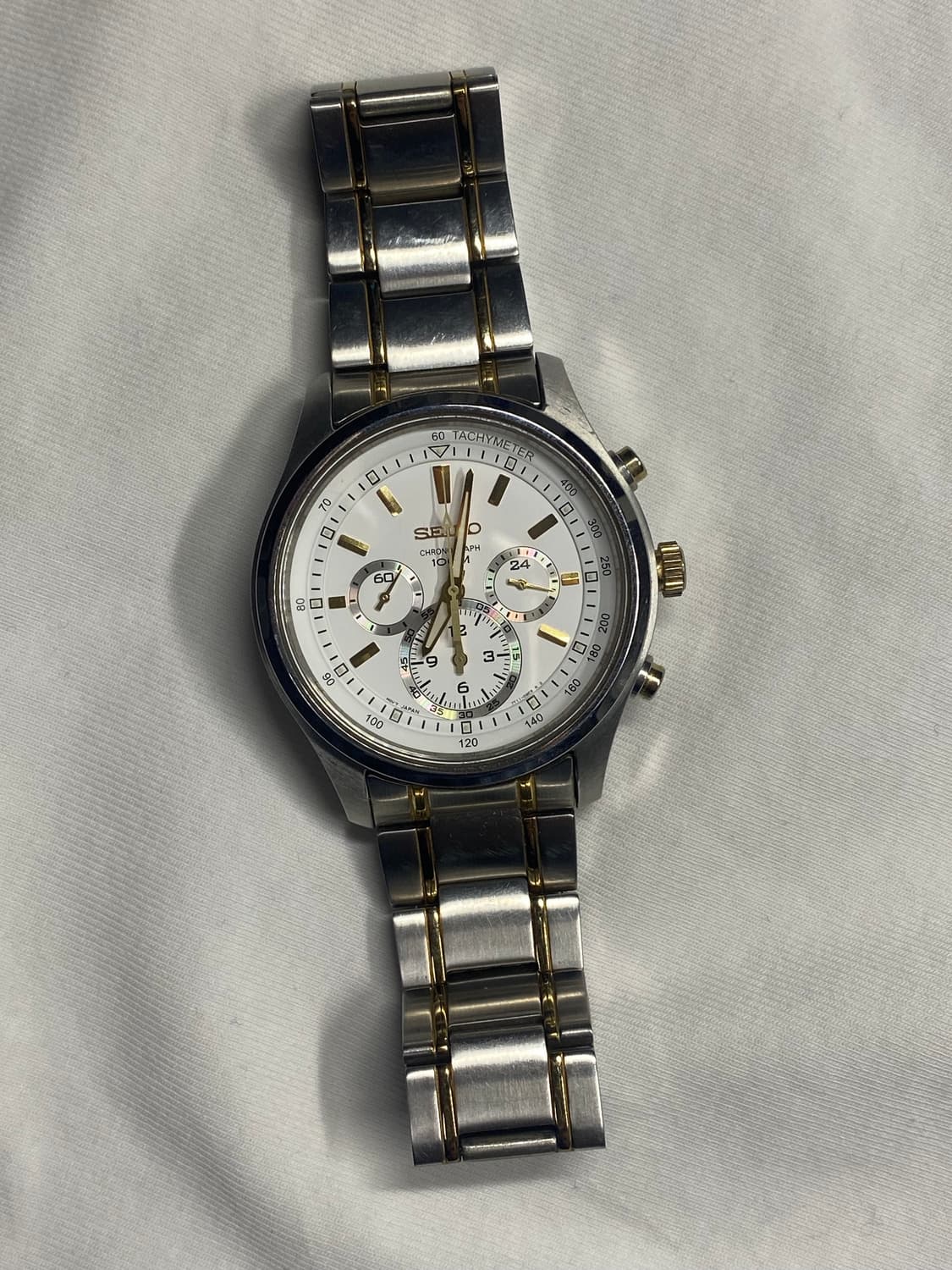 세이코 시계 크로노그래프 콤비 화이트골드 상품이미지2