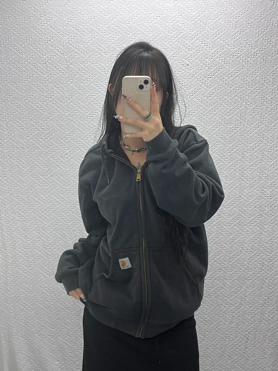 칼하트 캐주얼 빈티지 써멀 후드집업 S C07880 상품이미지1