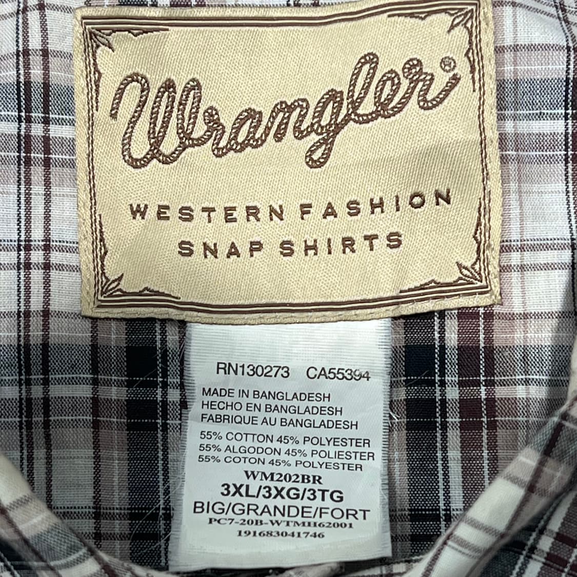 랭글러 웨스턴 체크하프셔츠 s10517 상품이미지5