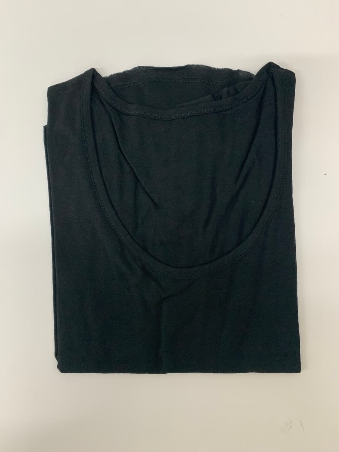 faerie cutting U neck half top black 상품이미지7