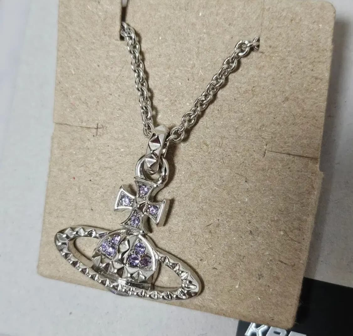 비비안웨스트우드 메이페어 바스 릴리프 펜던트 실버 바이올렛 목걸이 상품이미지1