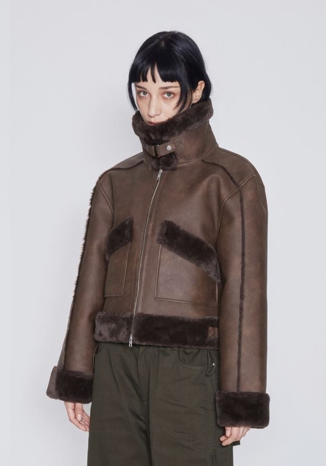 Afterhours 브라운 무스탕 상품이미지2