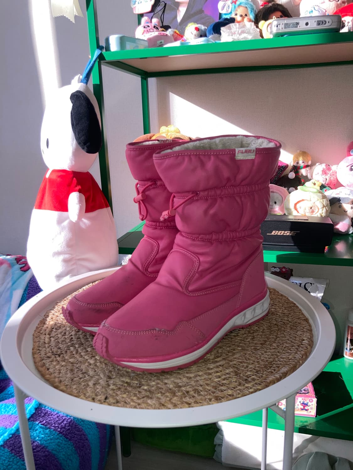 후부 갸루 하구미 사와코 하치 나나 핑크 퍼 부츠 250 상품이미지1