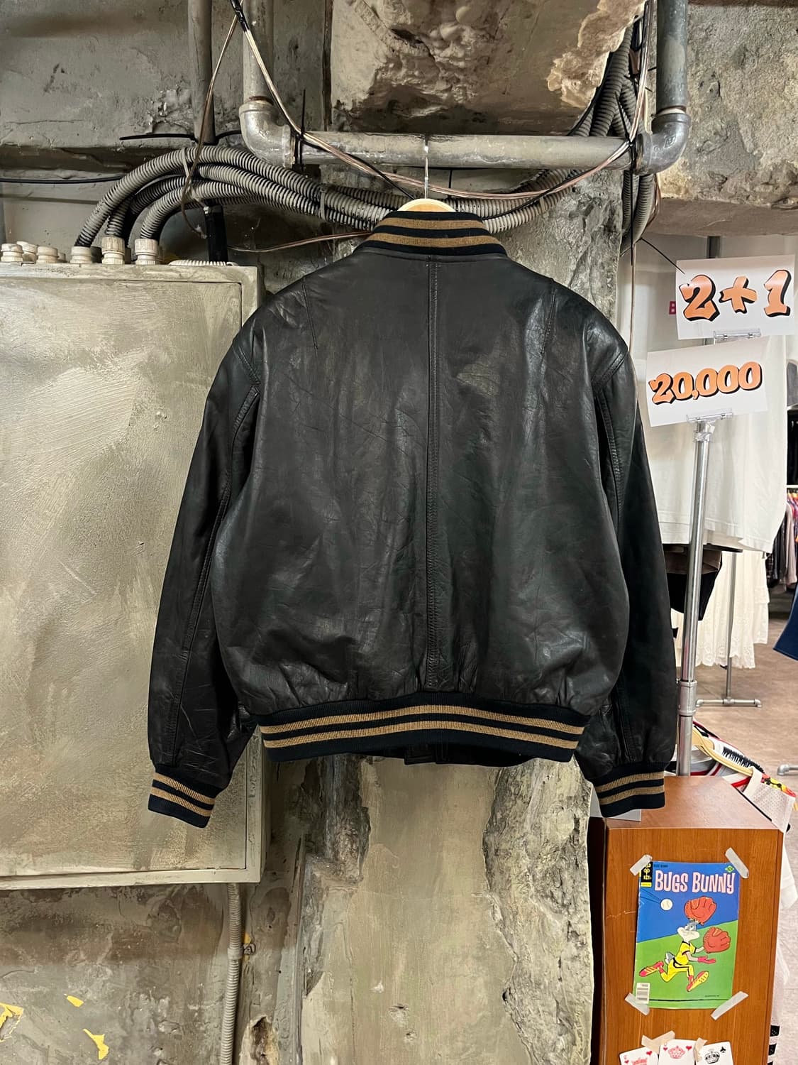 빈티지 소가죽 레더 자켓 블랙 #csz3941 상품이미지2