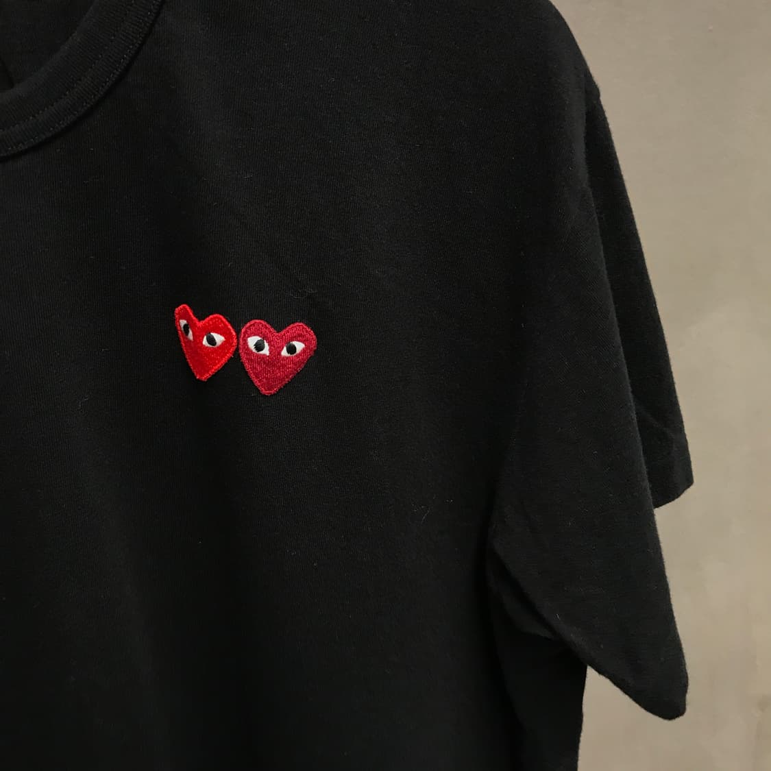 꼼데가르송 더블 와펜 반팔 티셔츠 블랙 XL 상품이미지4