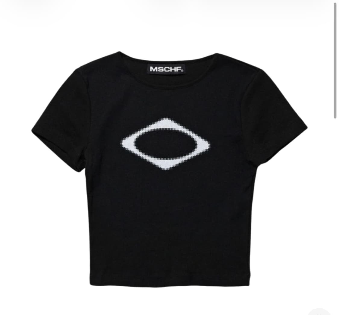 미스치프 롬버스 블러 티셔츠 미니 블랙 상품이미지1