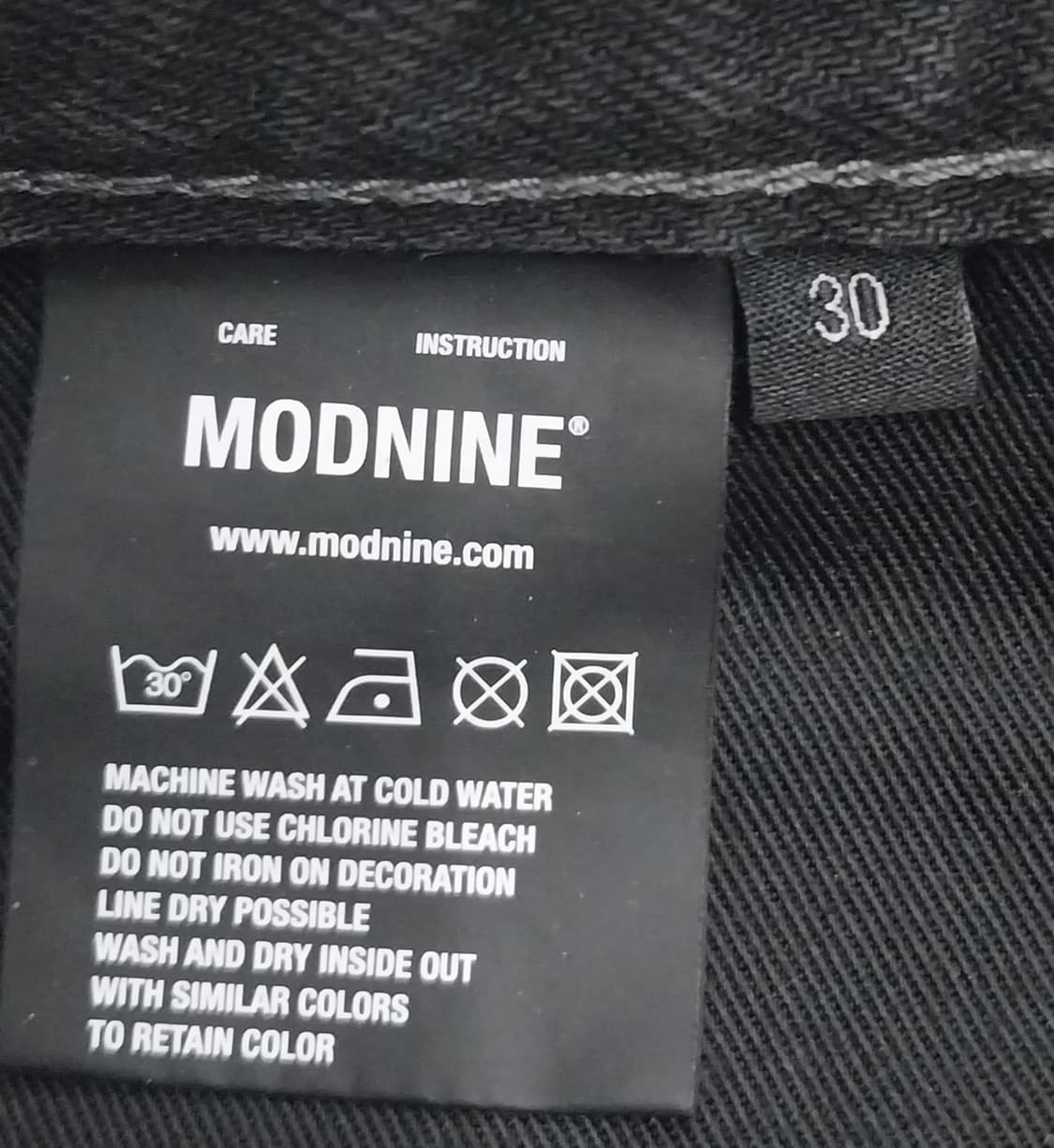 모드나인 블랙 데님팬츠 30 상품이미지5