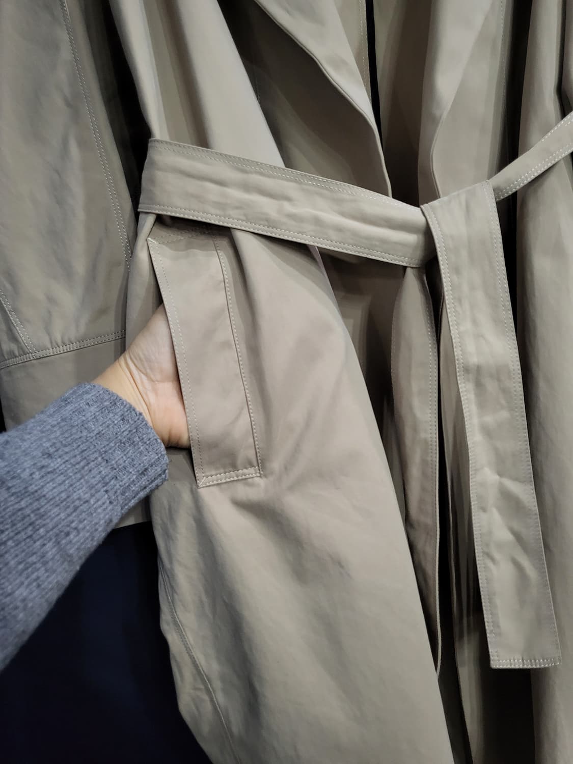 디케이엔와이 트렌치 오버핏 롱자켓 상품이미지4