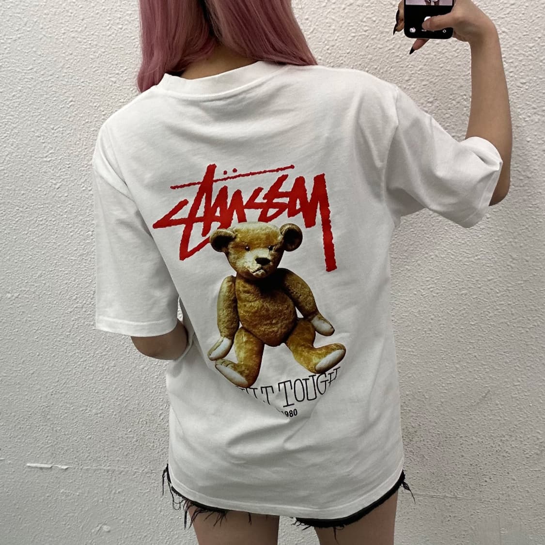 스투시 미니로고 화이트반팔 M 상품이미지2