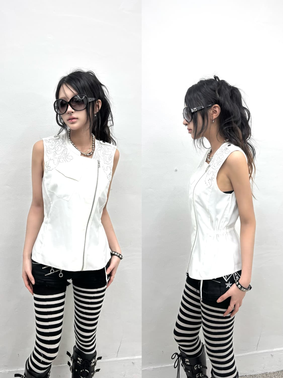 Armani exchange asymmetrical stud vest   상품이미지1