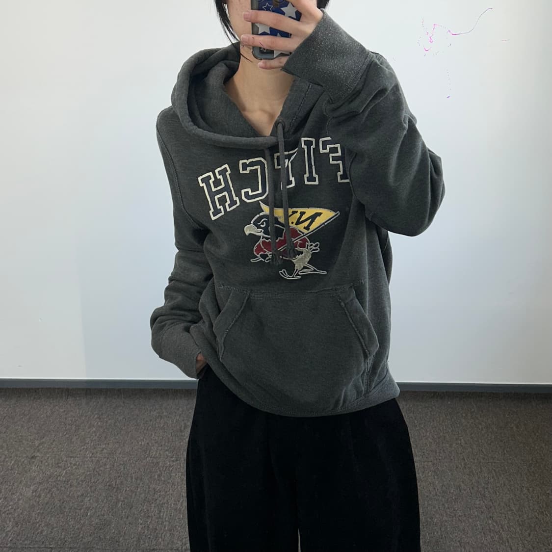 Abercrombie 아베크롬비 fitch ny 차콜 후드티 상품이미지2