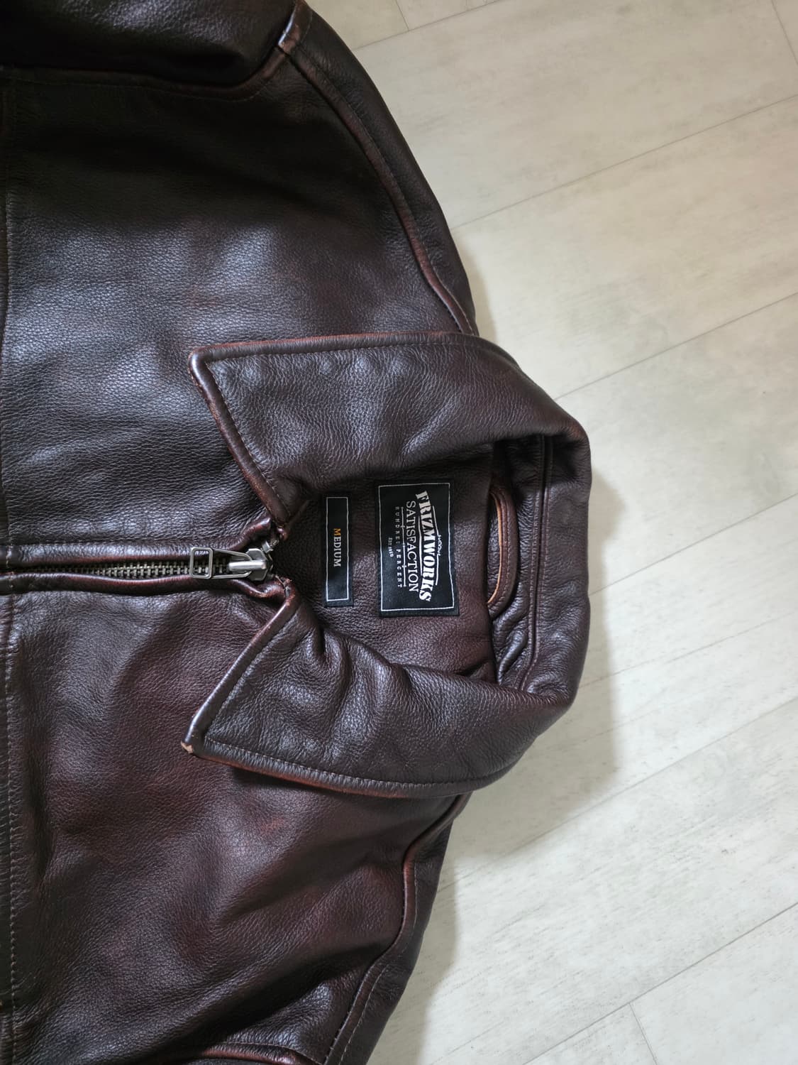 프리즘웍스 카우하이드 레더 자켓 M 상품이미지2