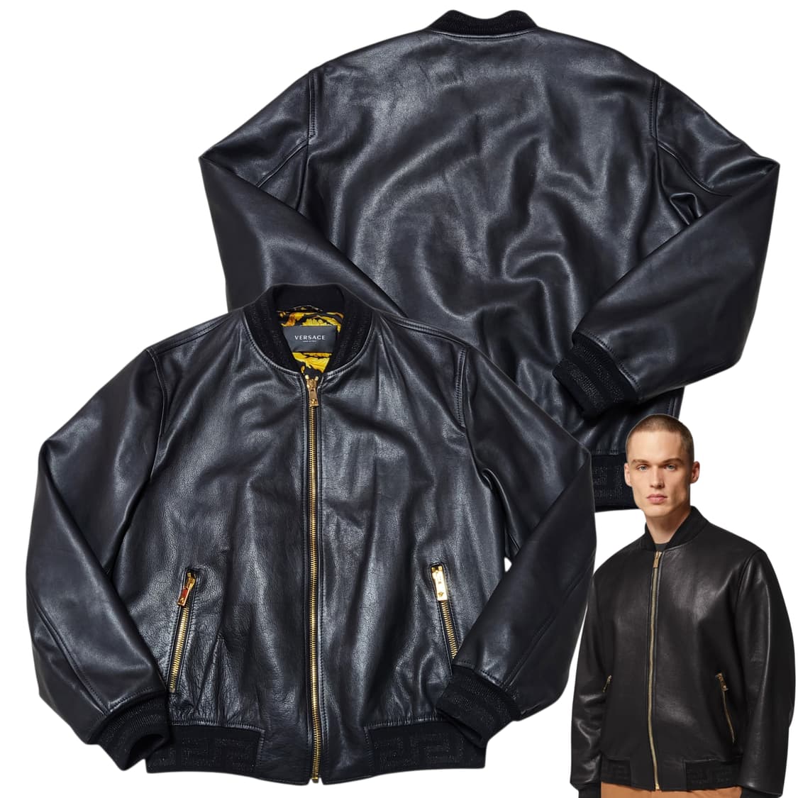 (48) 22FW 베르사체 그레카 레더자켓 Versace 가죽자켓 상품이미지1