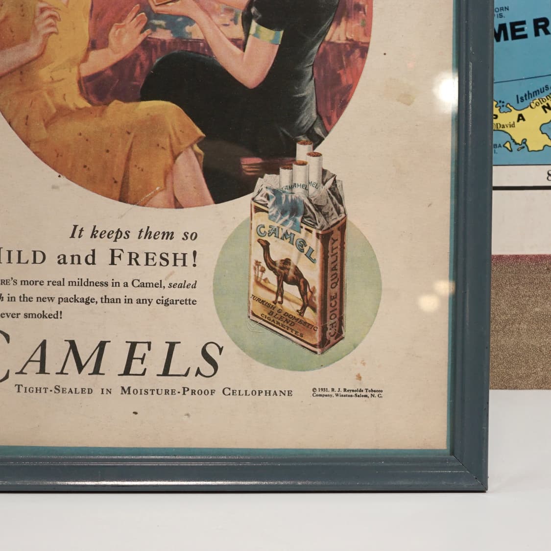 빈티지 소품 1931년 카멜 광고 포스터 액자 상품이미지3