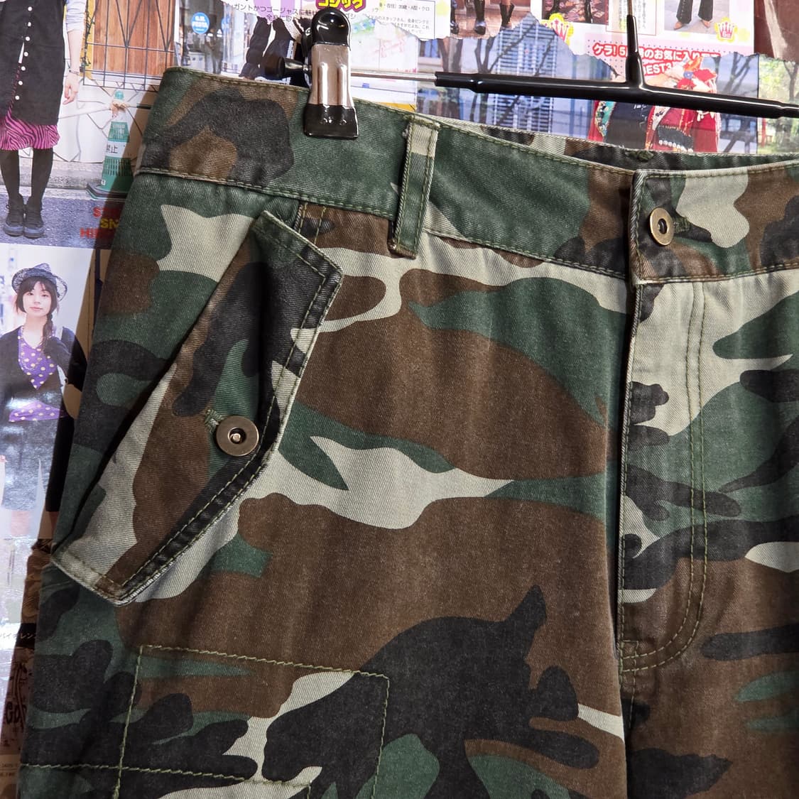 빈티지 카모 밀리터리 와이드 카고 팬츠 상품이미지3