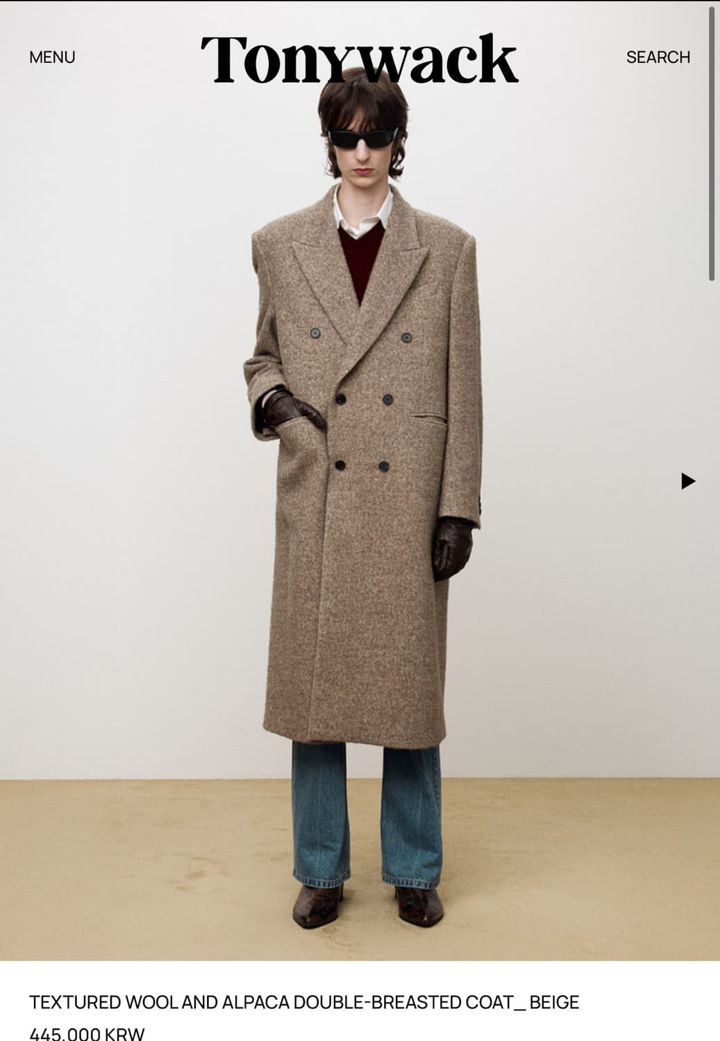 토니웩 울 알파카 더블 코트 베이지 상품이미지1