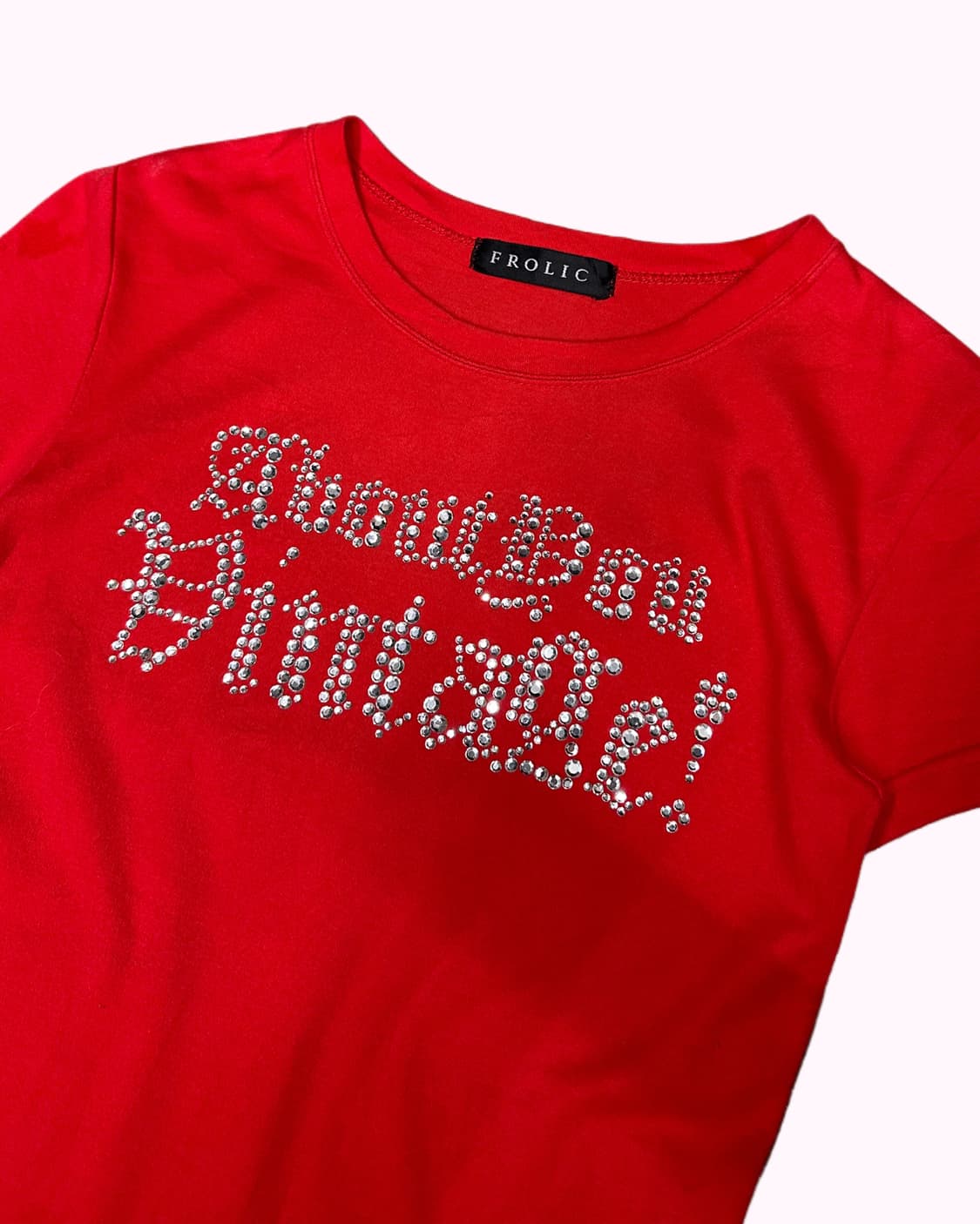 cubic lettering red crop t-shirt 상품이미지3