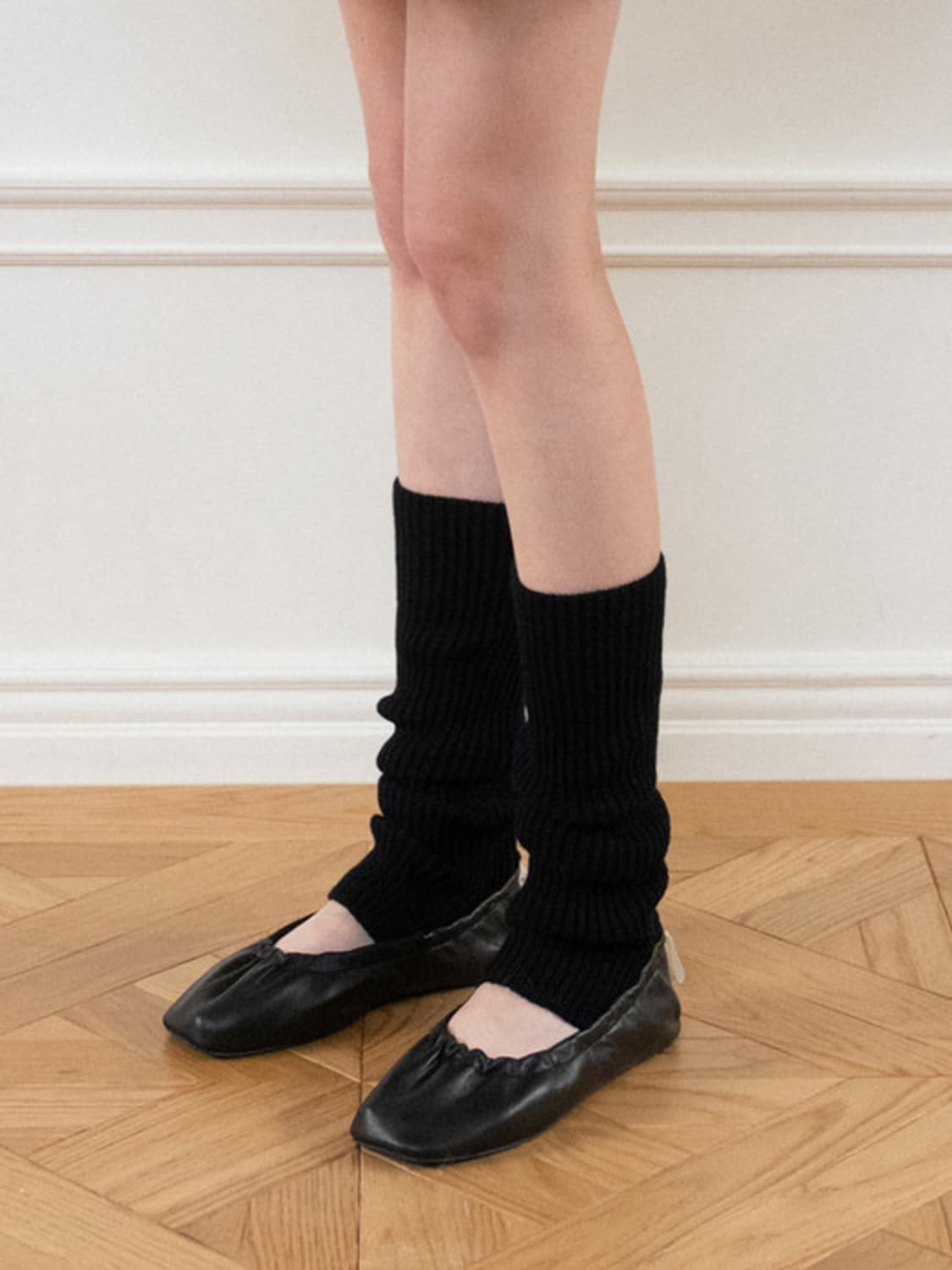 더티스 니트 리브 레그 워머 아이보리, 블랙, 베이지, 그레이 상품이미지3