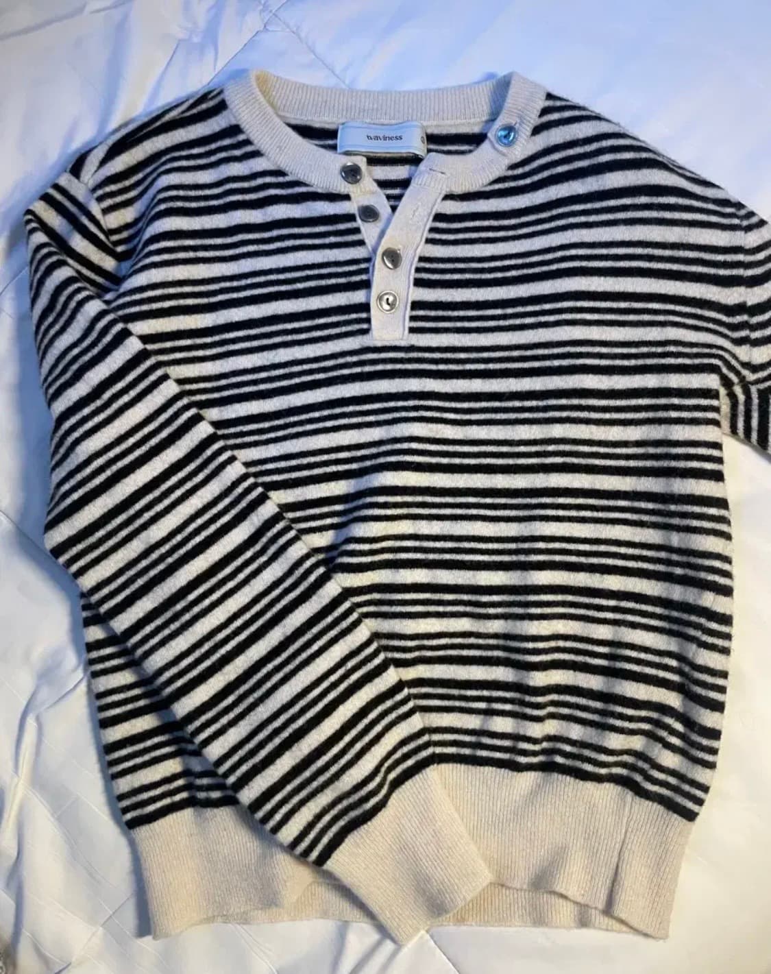웨이비니스 헨리넥 스트라이프 니트 상품이미지3