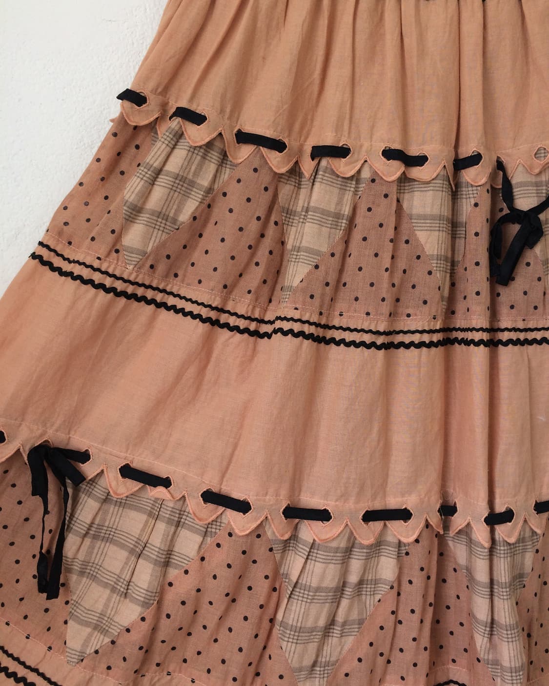 Patch work pattern layer skirt 상품이미지4