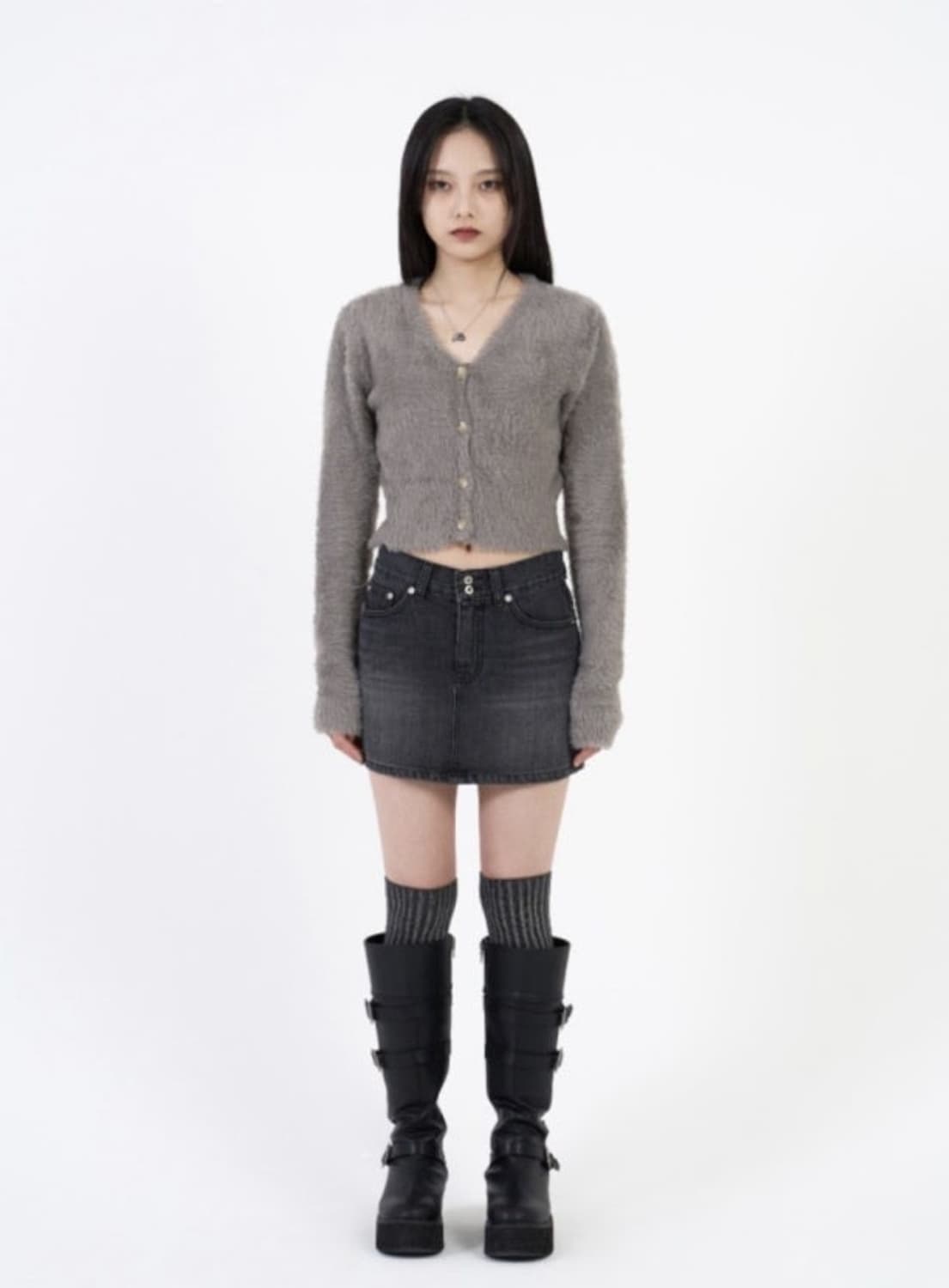 애즈온 마카롱 가디건 그레이 상품이미지1