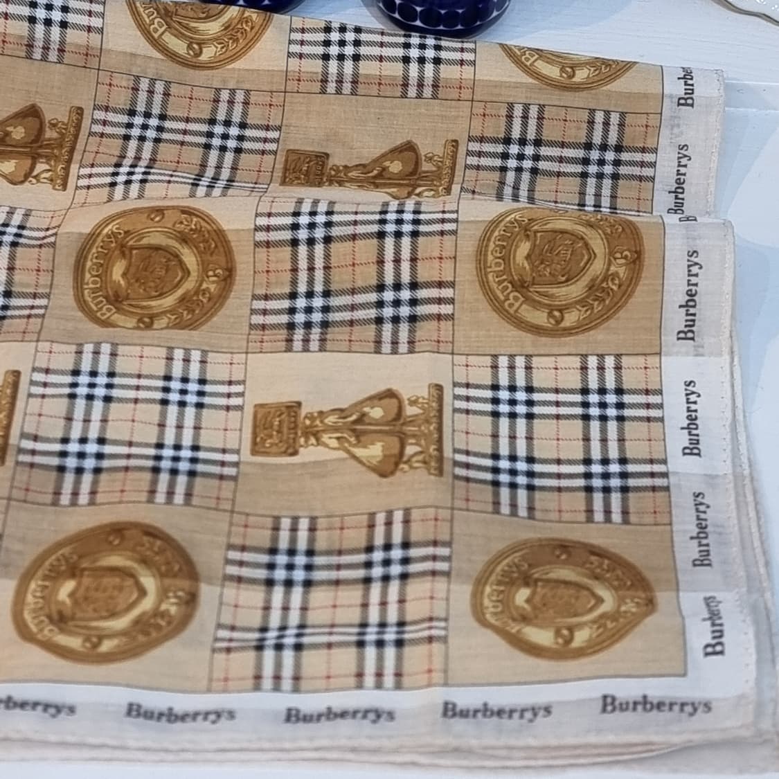 버버리(Burberrys) 빈티지 체크 면 손수건/쁘띠 스카프 상품이미지5