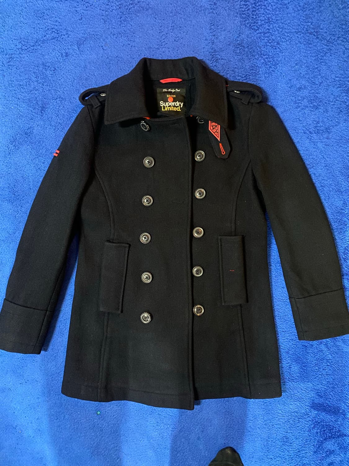 Superdry 슈퍼드라이 리미티드 일본 빈티지 블랙 피코트 M 상품이미지1