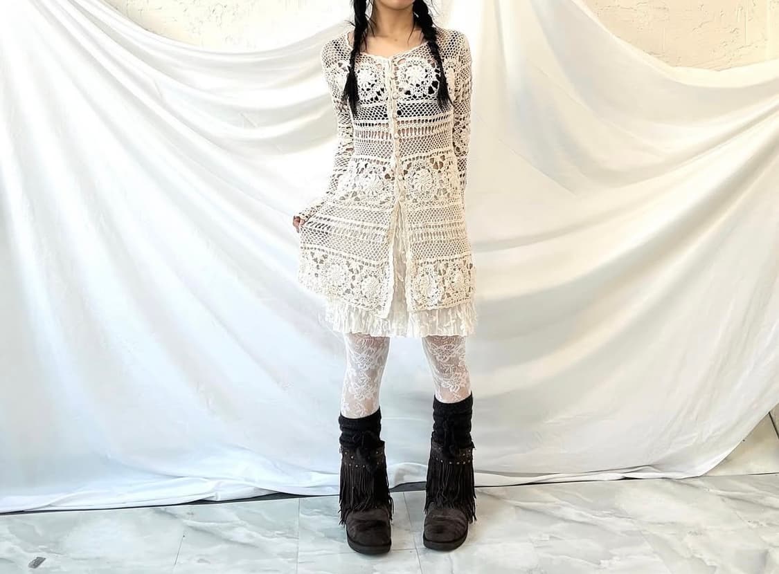 캉캉원피스, 크로쉐탑, 갸루 퍼 베스트, 나무단추베스트, 그런지스커트 상품이미지5