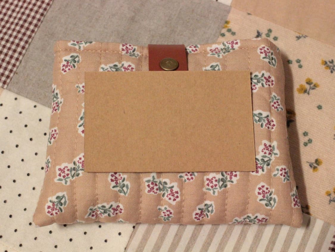 핸드메이드 베이지 퀼팅 카드지갑 상품이미지6