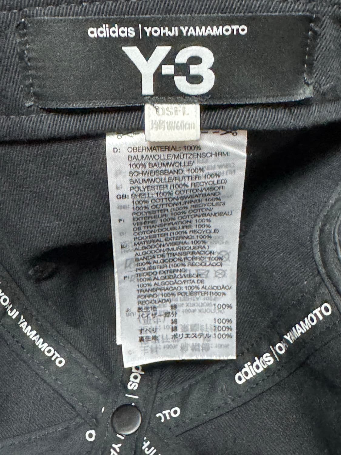 Y-3 스트라이프 볼캡 블랙 OSFL 상품이미지5