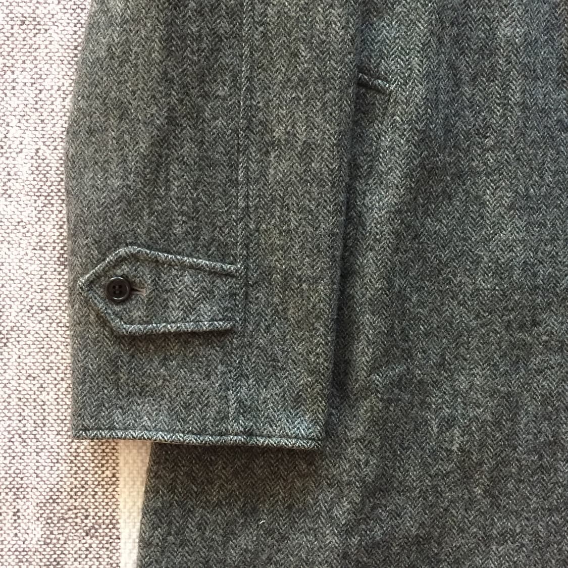 80s 빈티지 버버리 리버시블 트위드 코트 상품이미지4