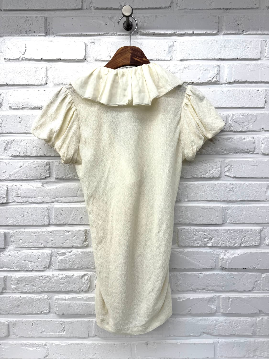 랄프로렌 아이보리 러플 셔링 반팔 블라우스 상품이미지5