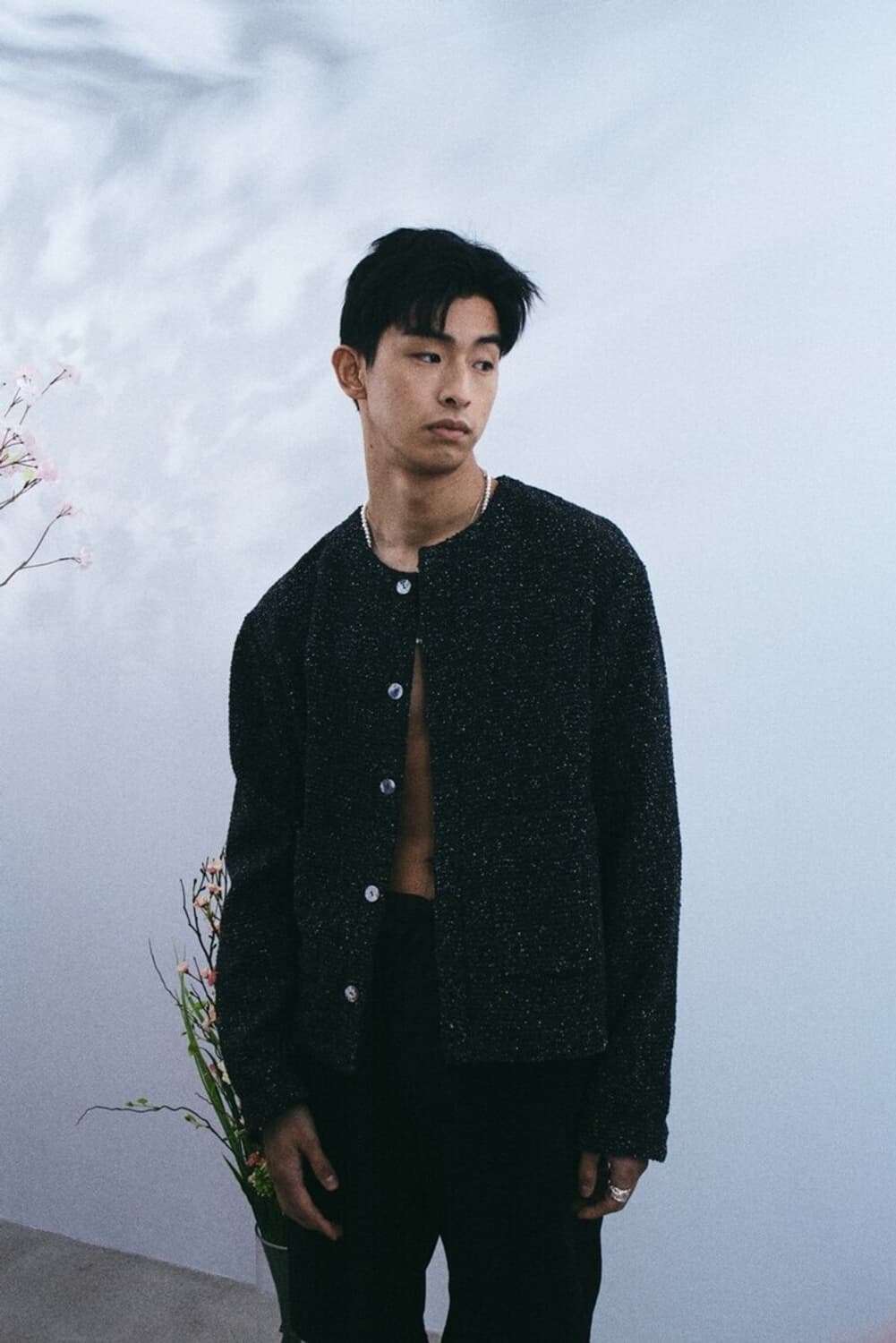 크러쉬어게인 트위드 가디건 자켓 멀티블랙 상품이미지3