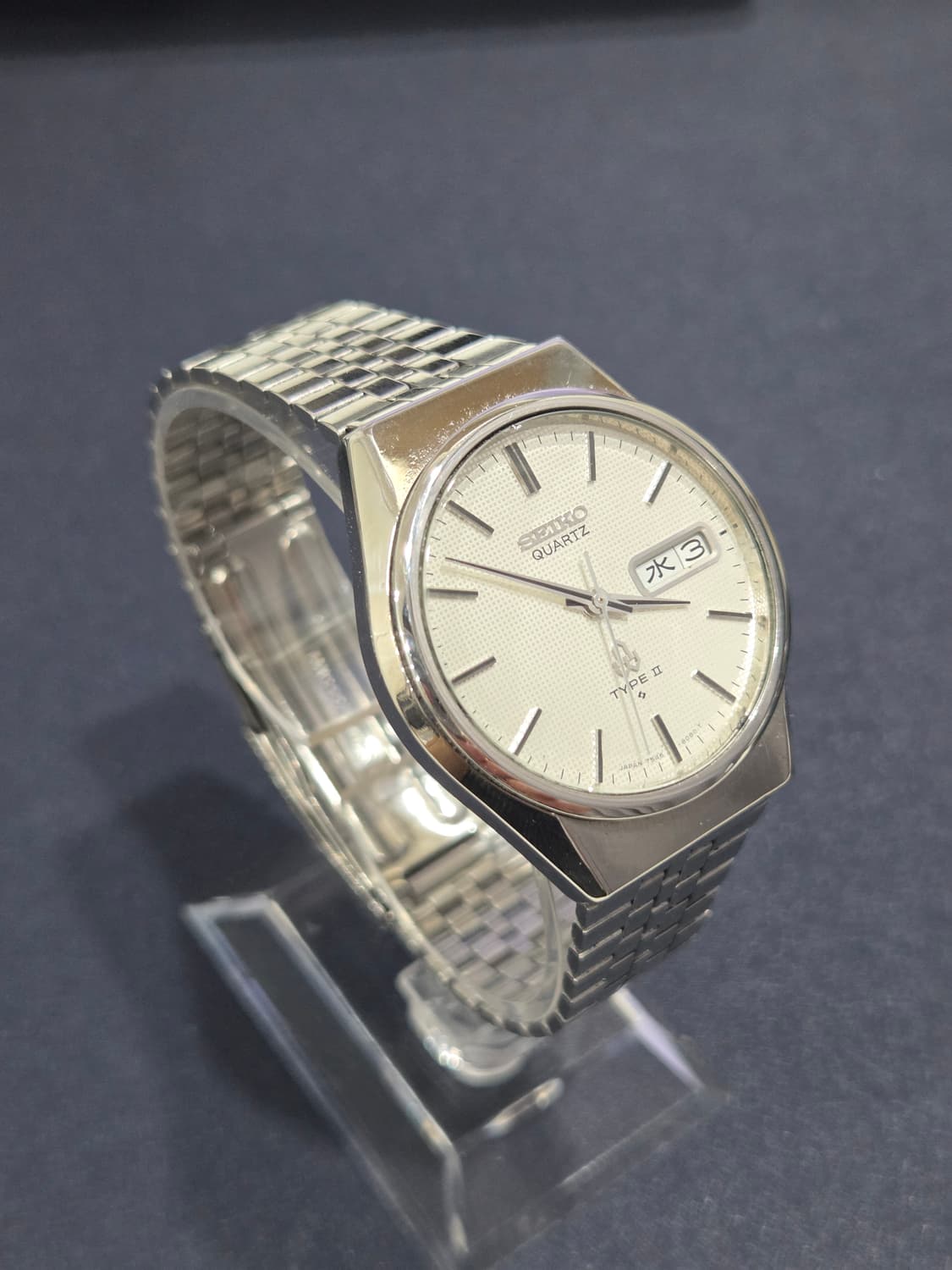 빈티지 세이코 쿼츠 타입 2 (SEIKO TYPE II) - 격자 화이트 상품이미지3