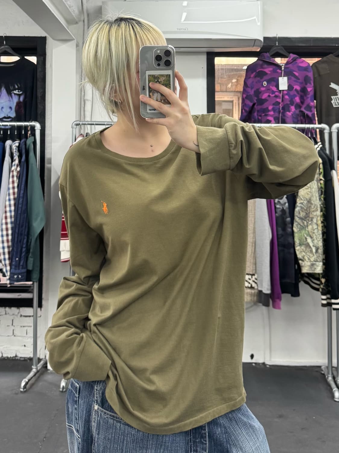 폴로 랄프로렌 카키 롱슬리브 상품이미지2