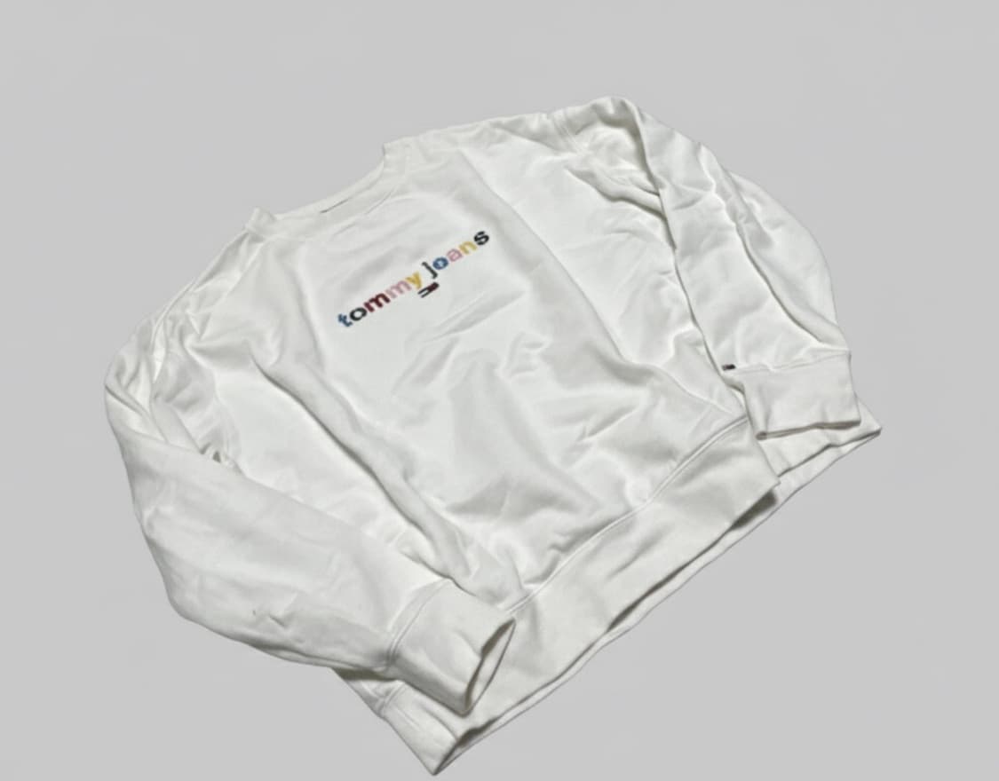 타미진스 컬러 자수 화이트 맨투맨 상품이미지2