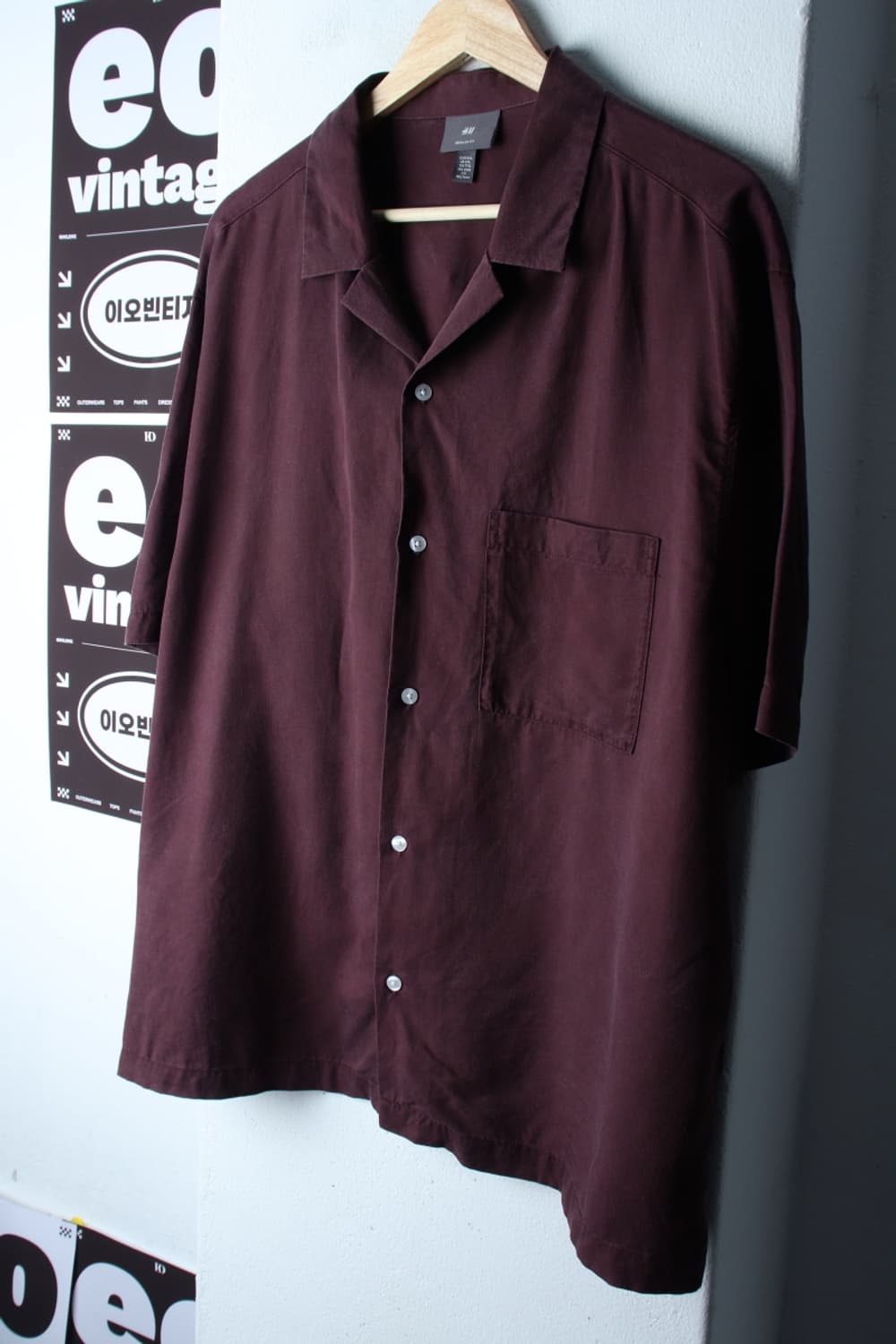(2XL) 에이치앤엠 반팔 카라 티셔츠 셔츠 남방 빅사이즈-H32751 상품이미지1