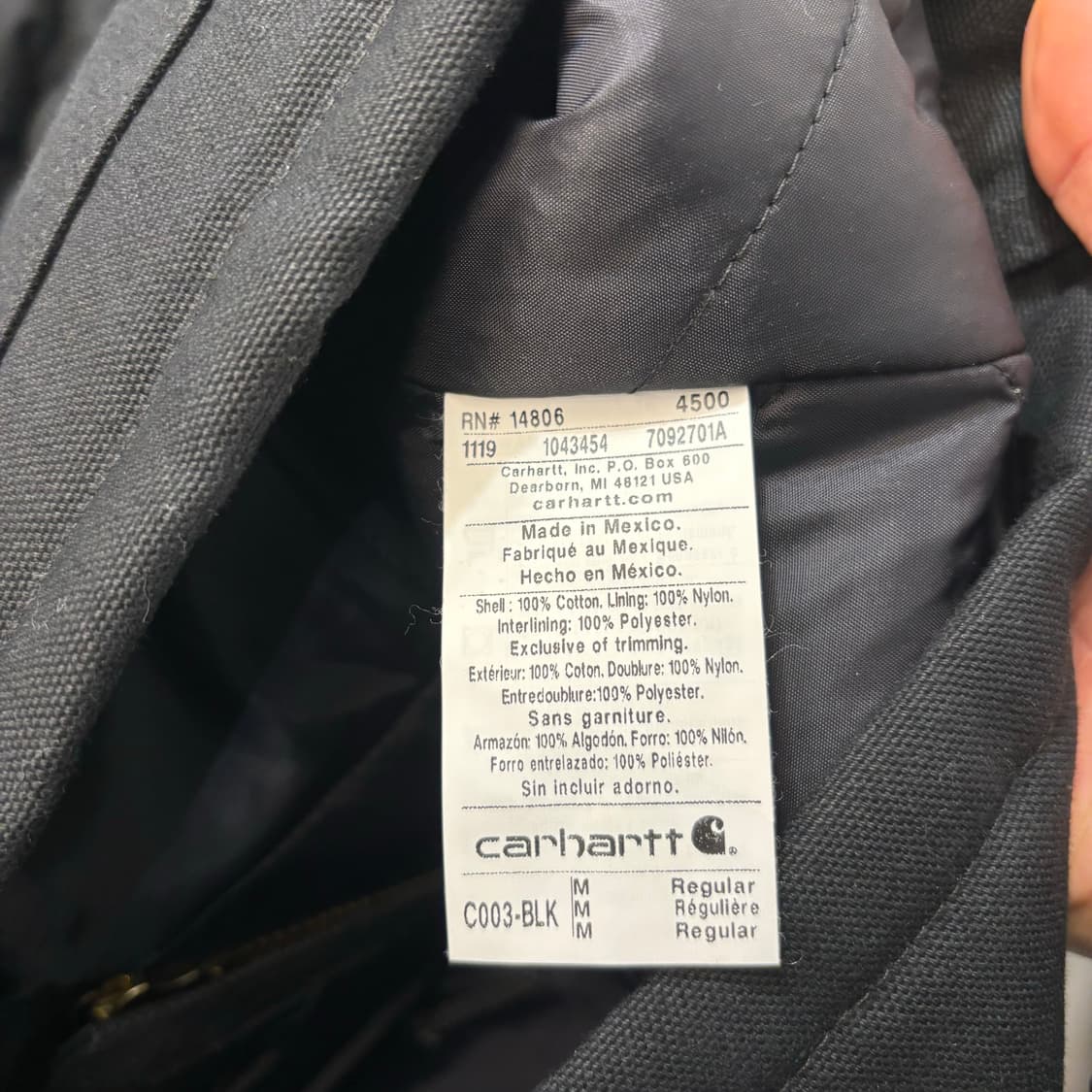 칼하트 C003 트레디셔널 코듀로이 블랙 워크자켓 M 상품이미지7