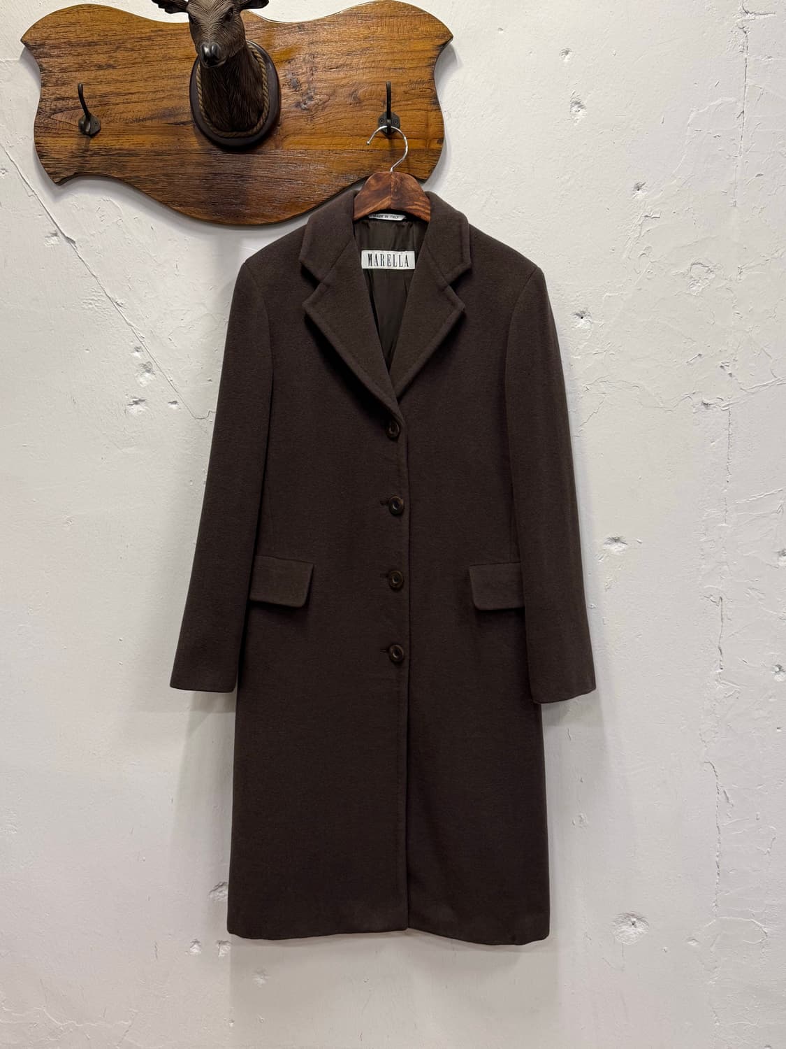 55) Italy MARELLA Dark Brown Angora Coat 상품이미지2