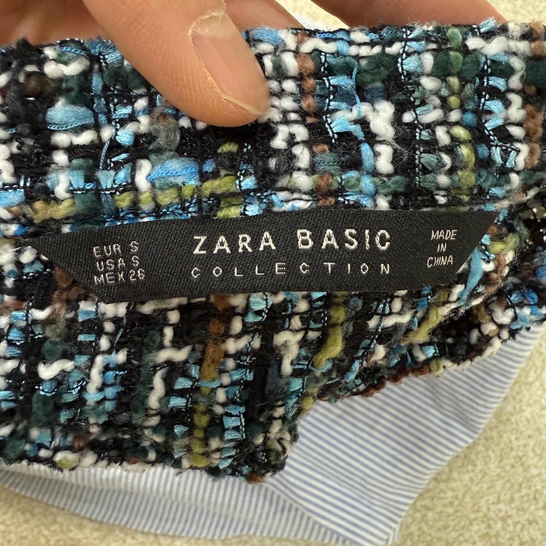 [S] 자라 베이직 여성 트위드 패널 셔츠 0107T1 상품이미지3