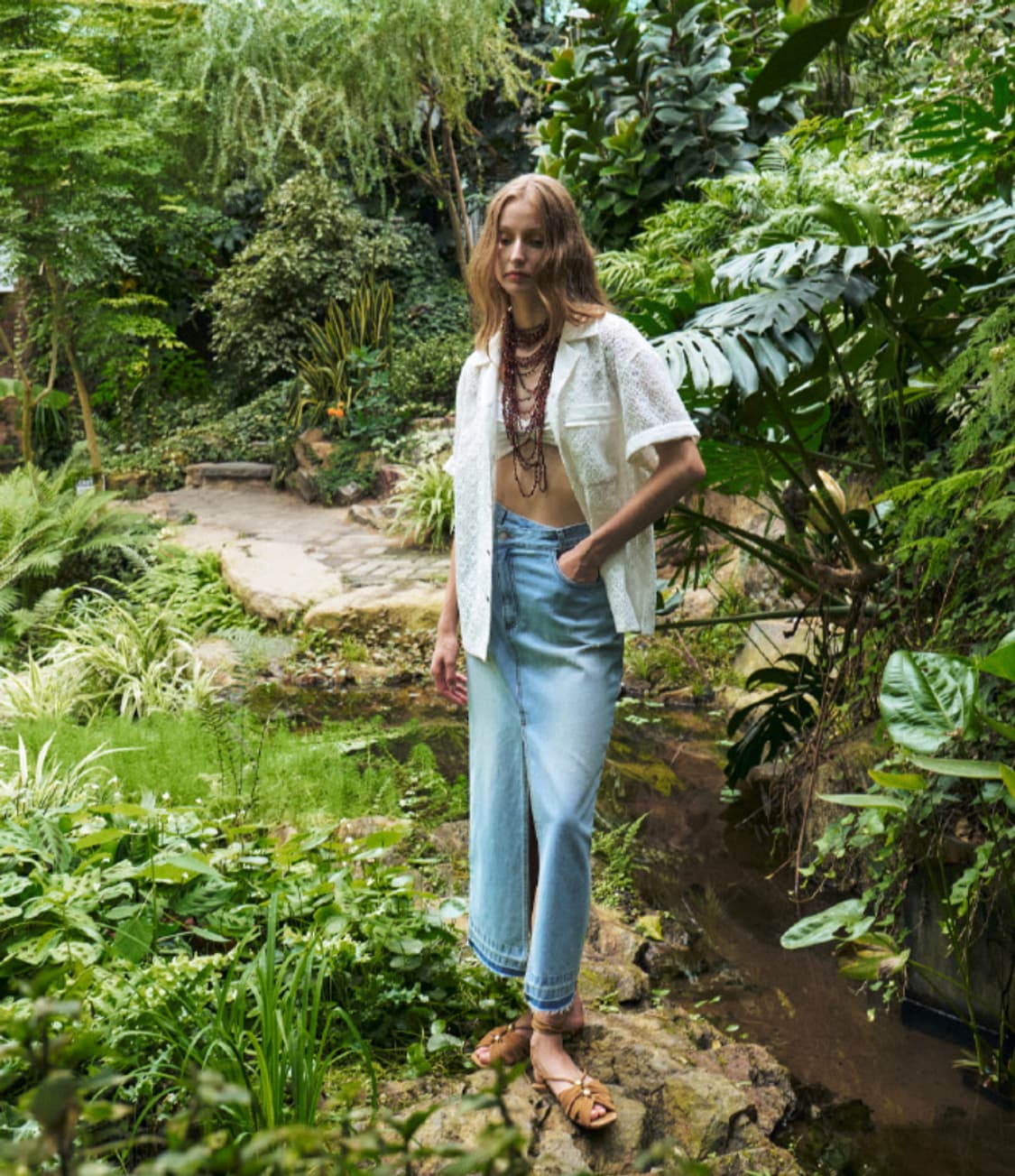 쿠메 kume lace embroidered cotton shirt 상품이미지3