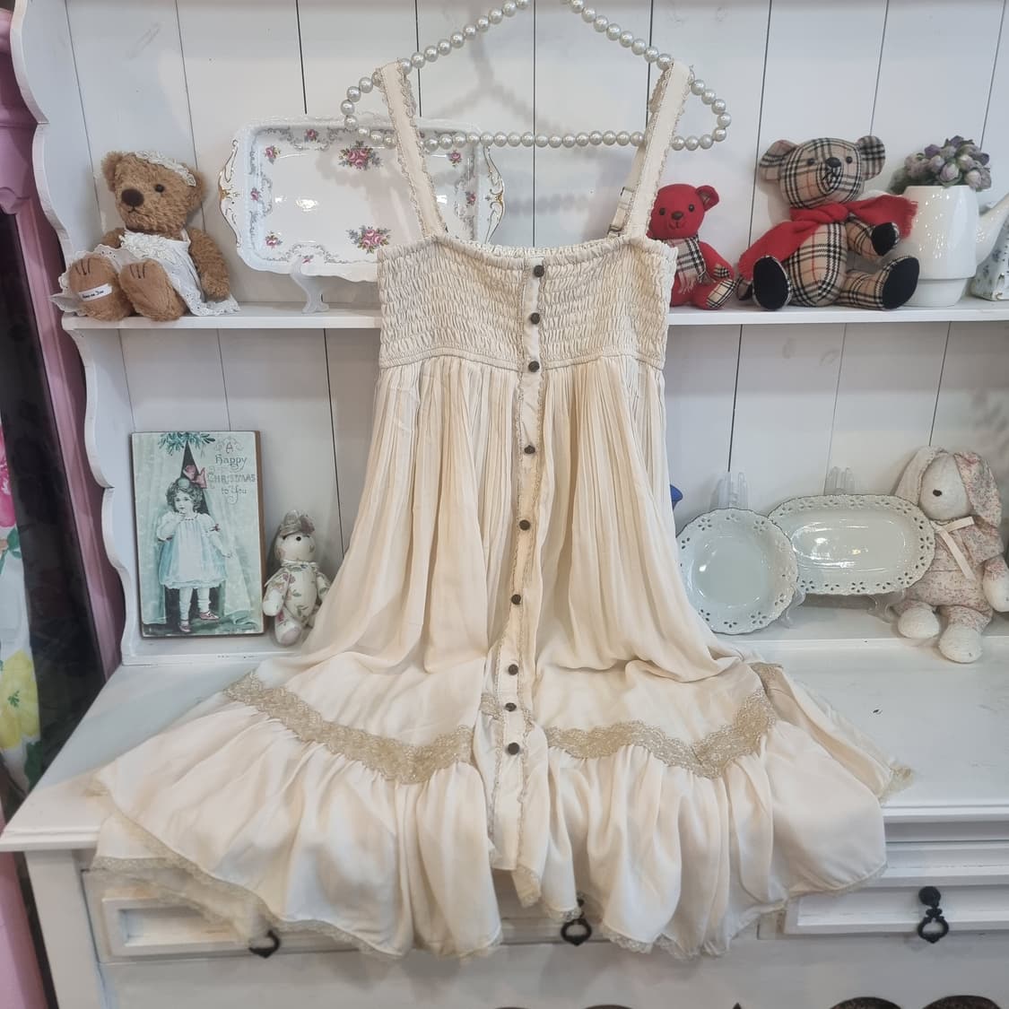 엑시즈팜(axes femme) 바닐라 크림 레이스 끈원피스 상품이미지6