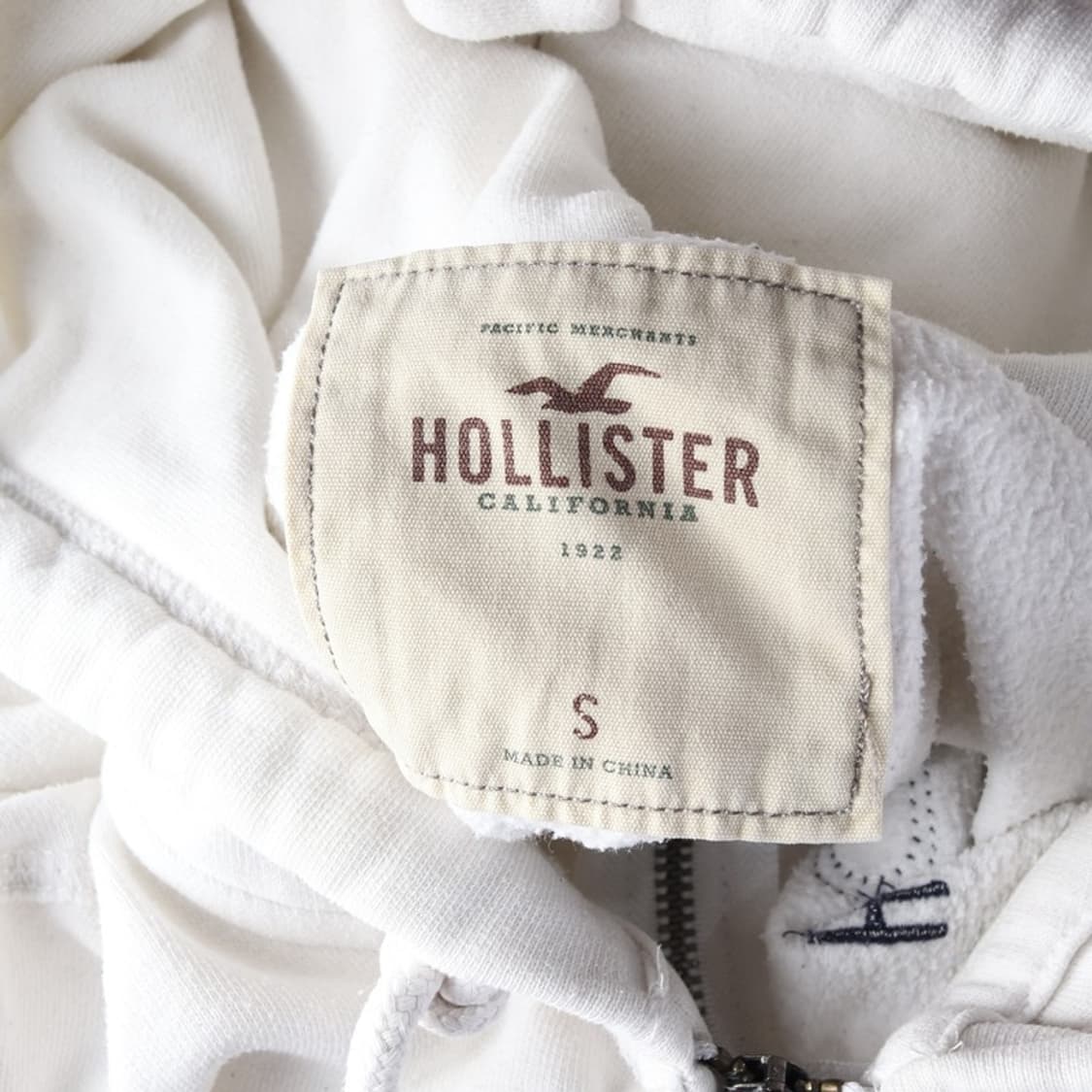 홀리스터 빈티지 화이트 스펠로고 기모 후드집업 S 상품이미지6