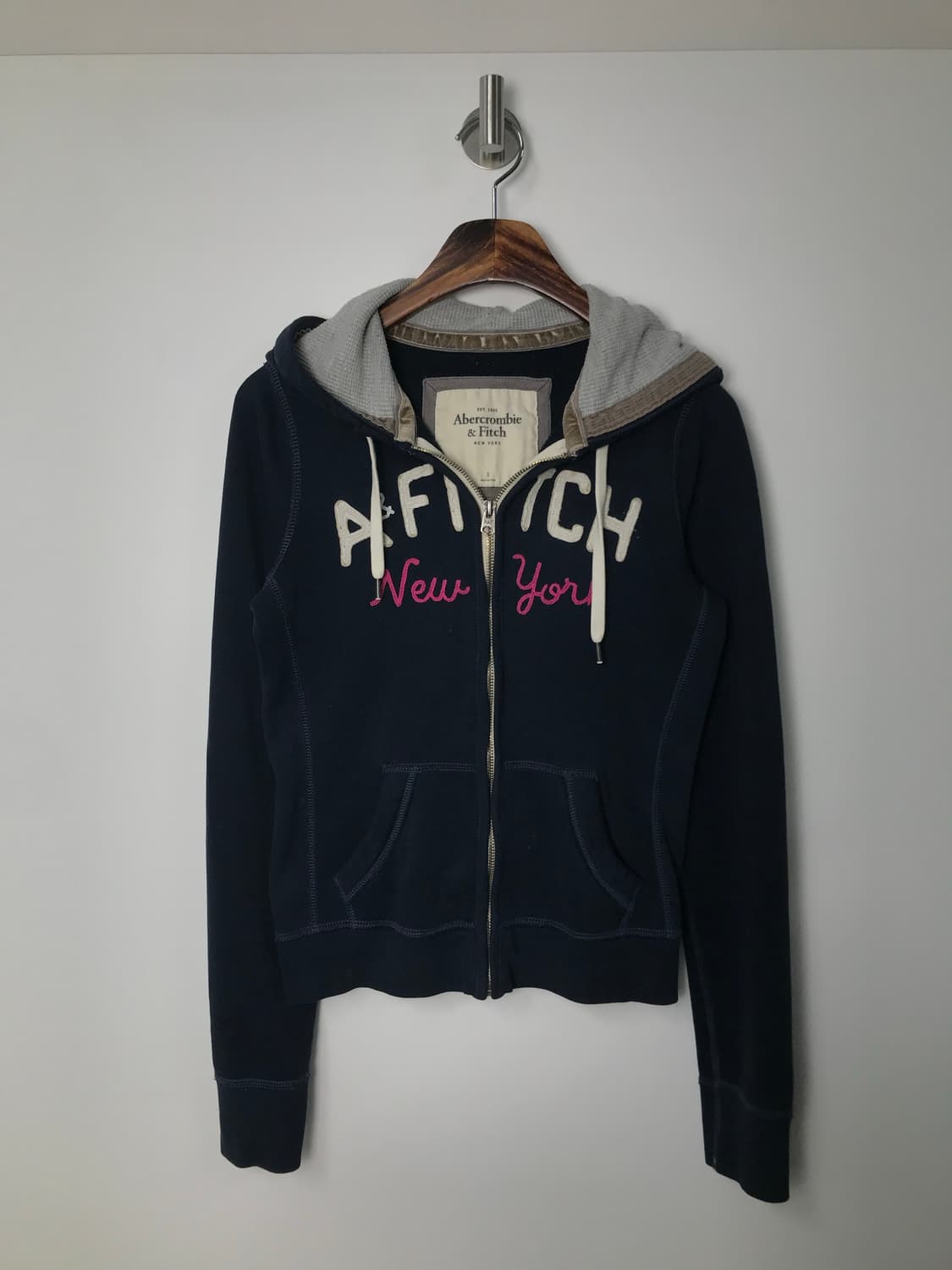 아베크롬비 y2k 와투케 딱붙 네이비 후드집업 상품이미지2