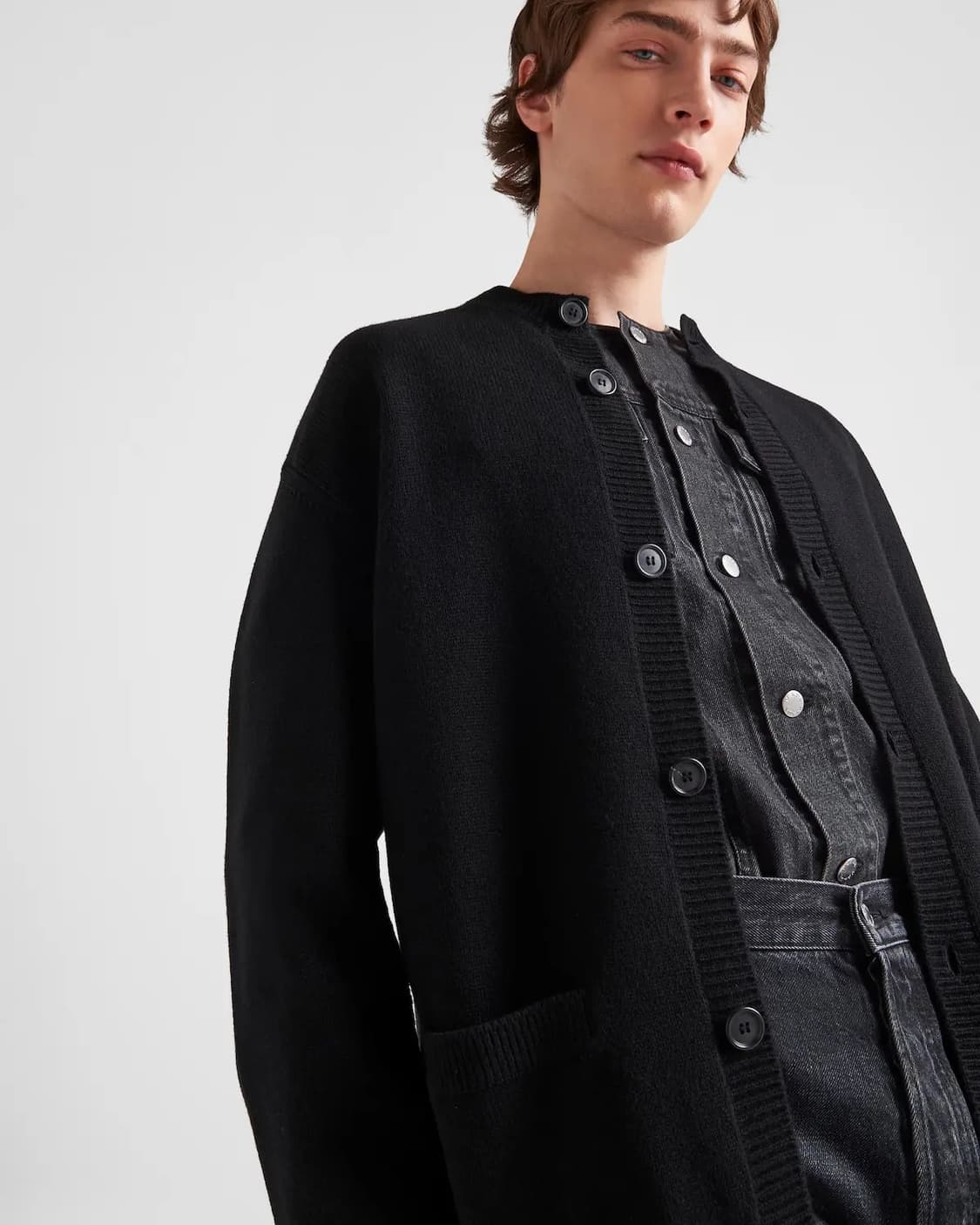 [50] 프라다 캐시미어 니트 블랙 상품이미지3